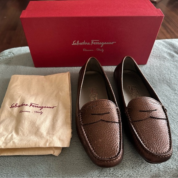Salvatore Ferragamo Women’s Brown Loafers - Picture 2 of 6